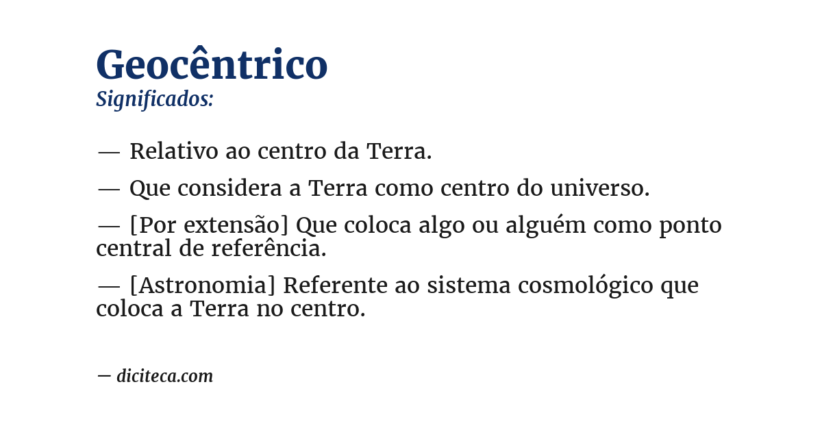 Significado de geocêntrico