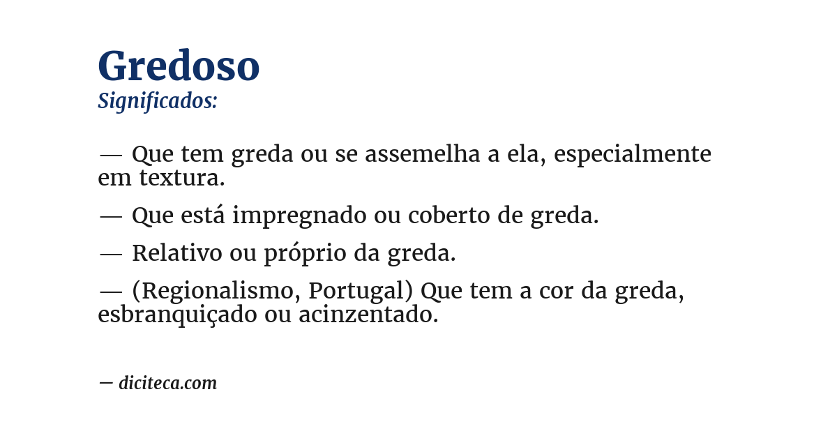Significado de gredoso