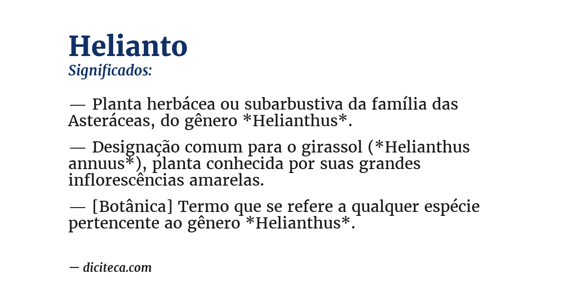 Significado de helianto