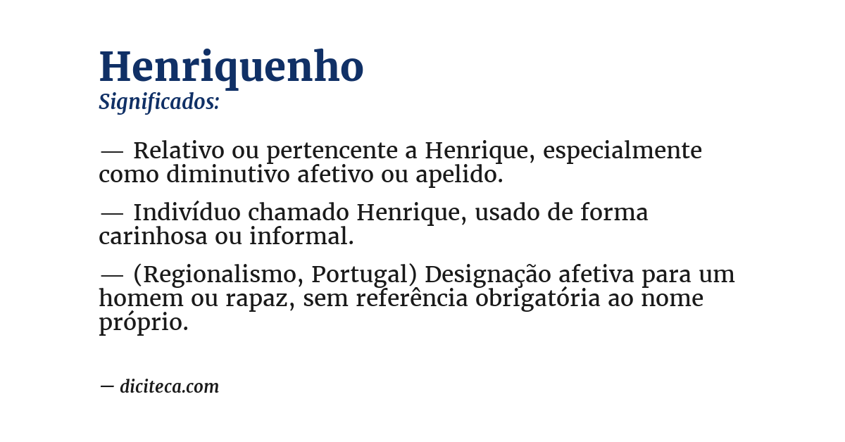 Significado de henriquenho
