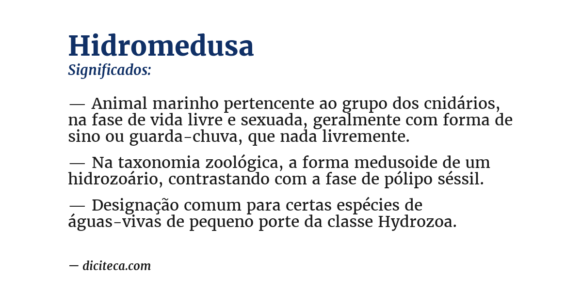 Significado de hidromedusa