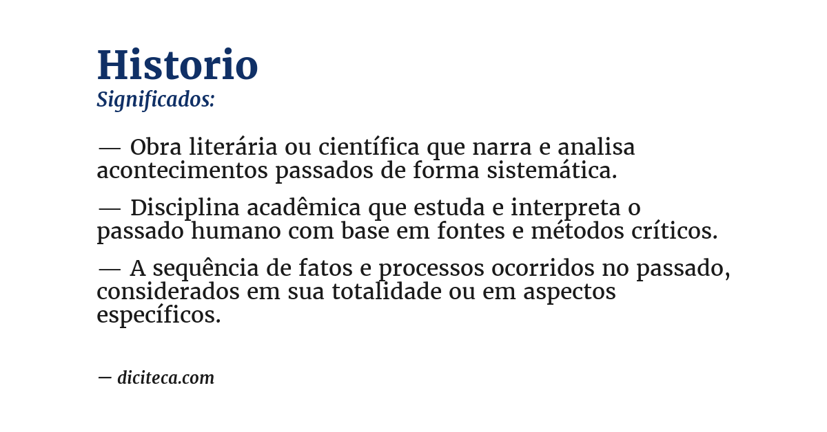 Significado de historio