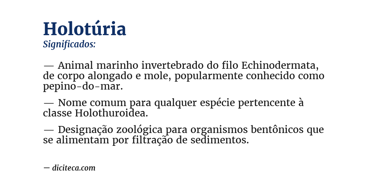 Significado de holotúria