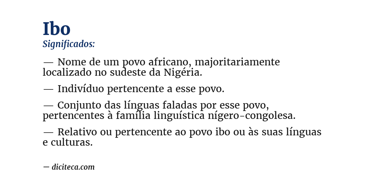 Significado de ibo
