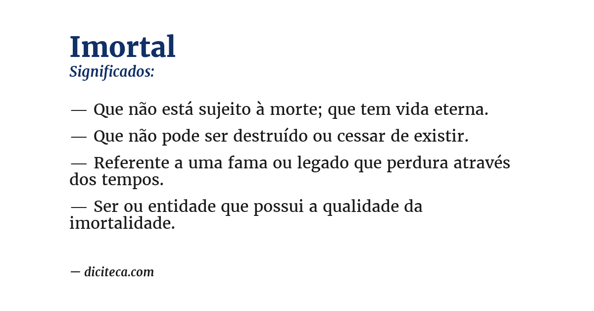 Significado de imortal