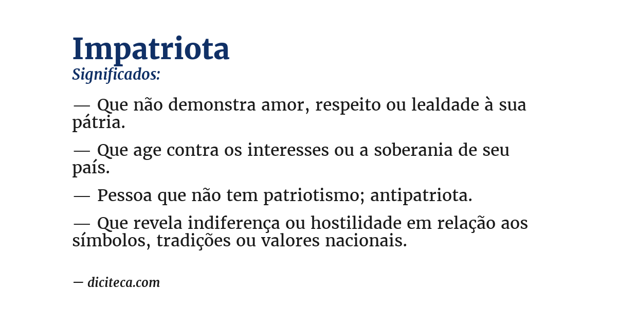 Significado de impatriota