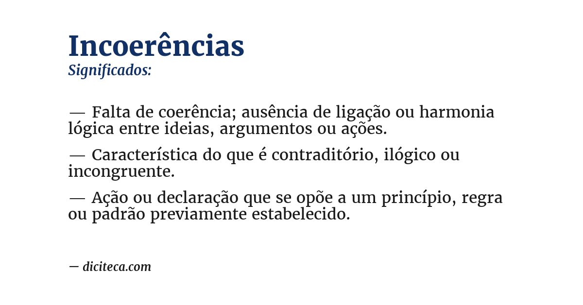 Significado de incoerências