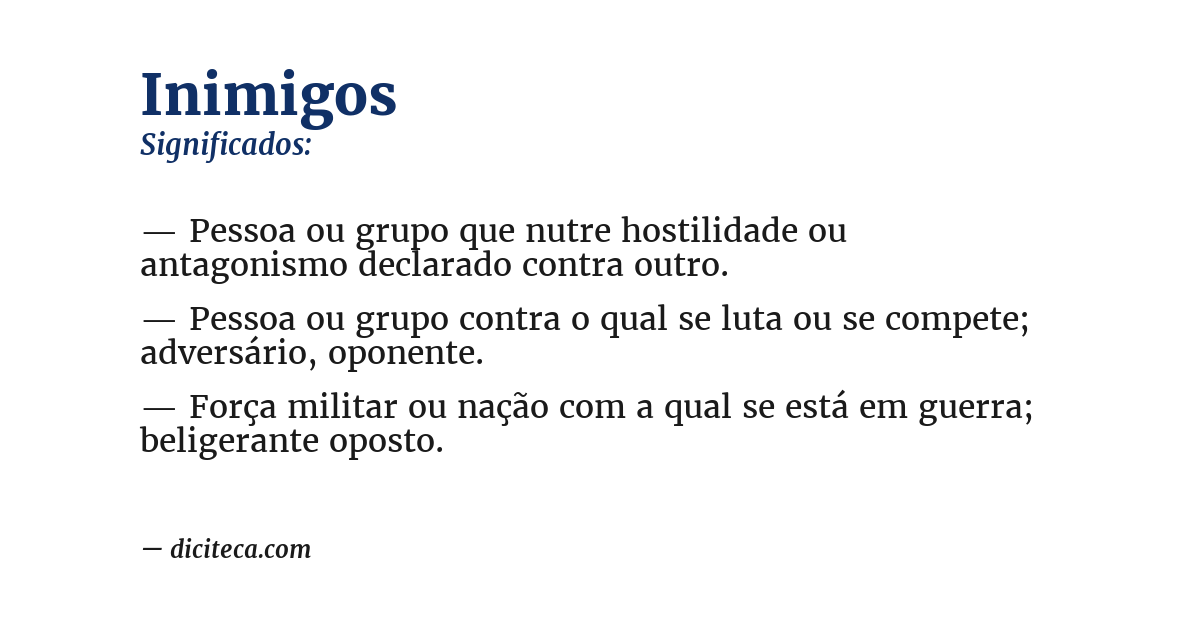 Significado de inimigos