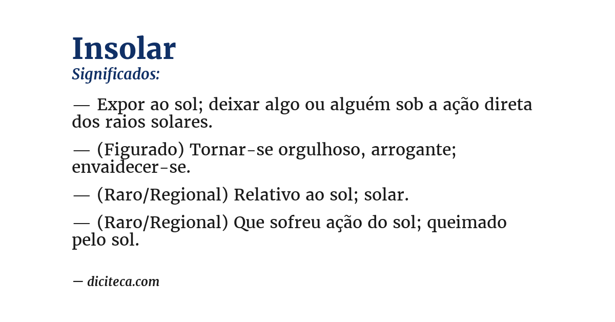 Significado de insolar