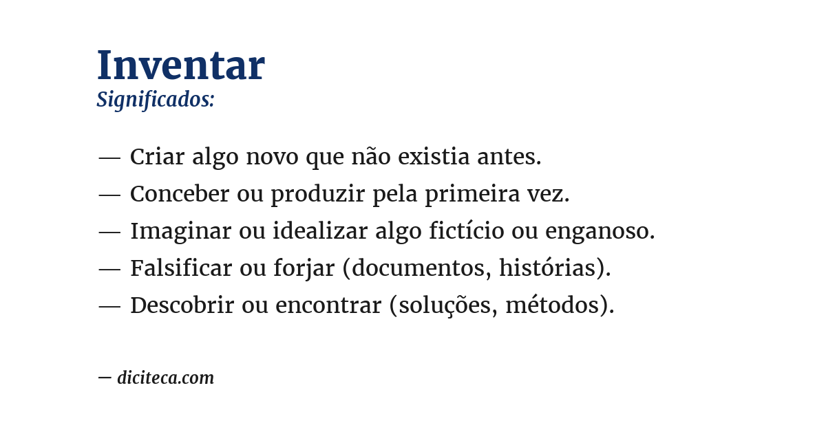 Significado de inventar
