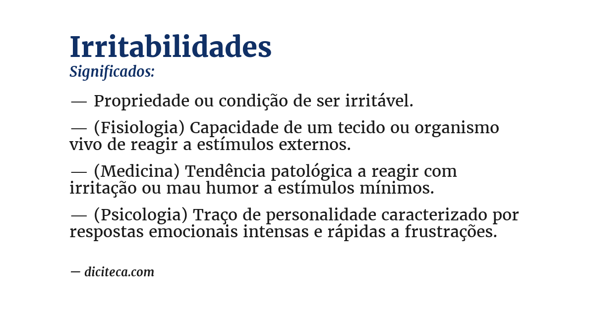 Significado de irritabilidades