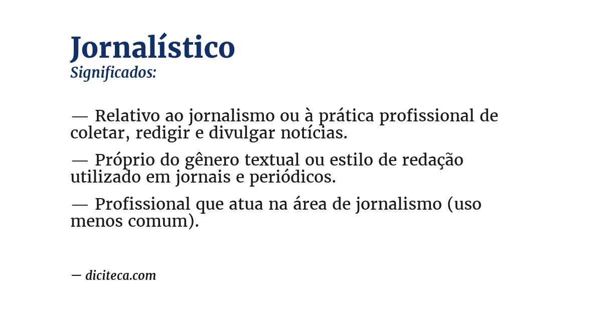 Significado de jornalístico