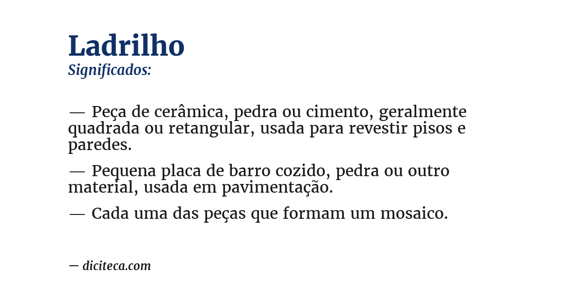 Significado de ladrilho