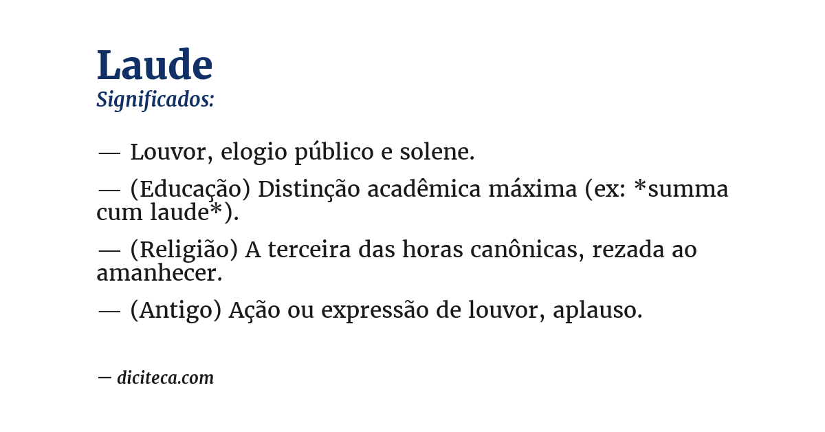 Significado de laude