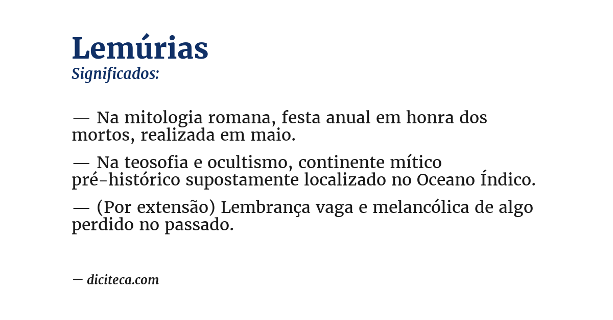 Significado de lemúrias