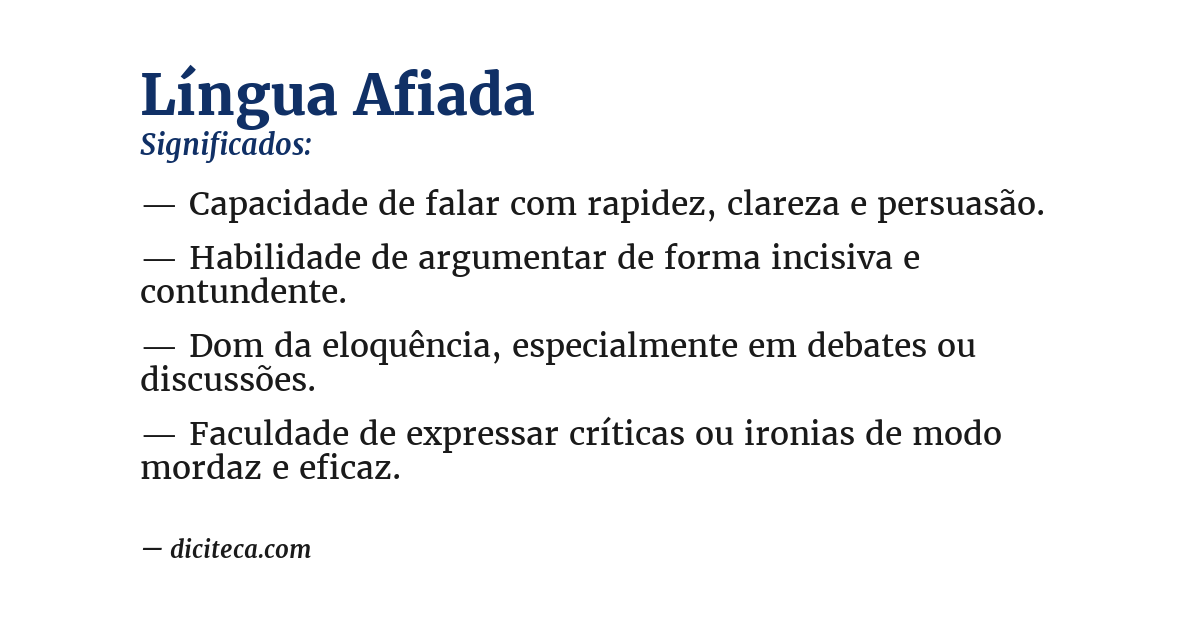 Significado de língua afiada