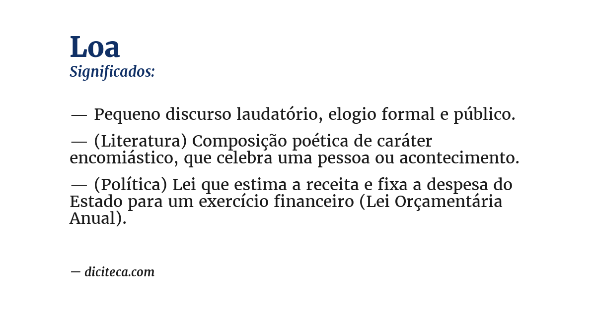 Significado de loa
