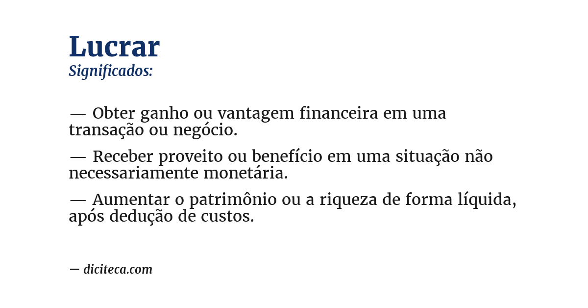 Significado de lucrar