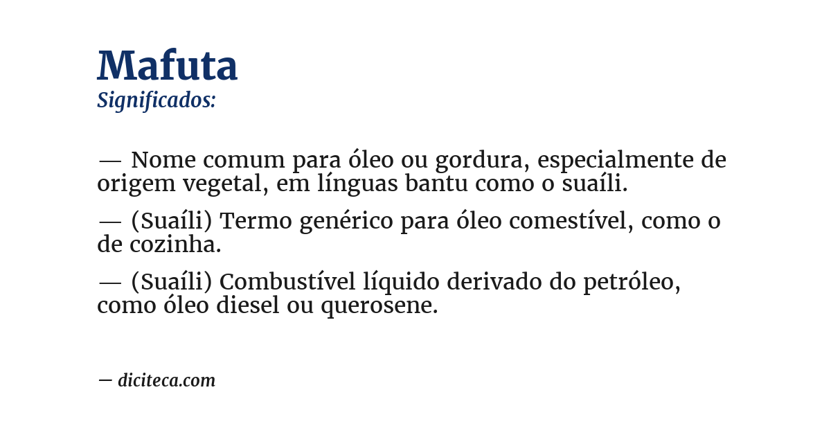 Significado de mafuta