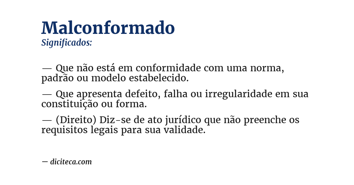 Significado de malconformado