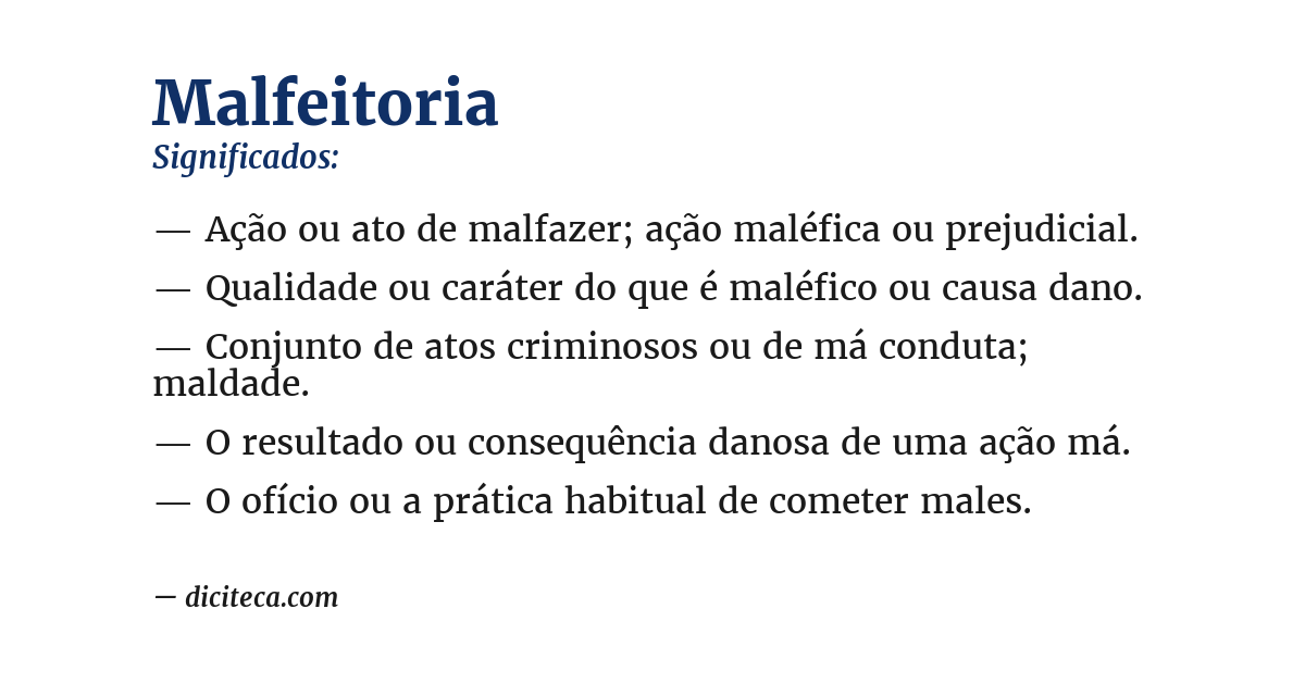 Significado de malfeitoria