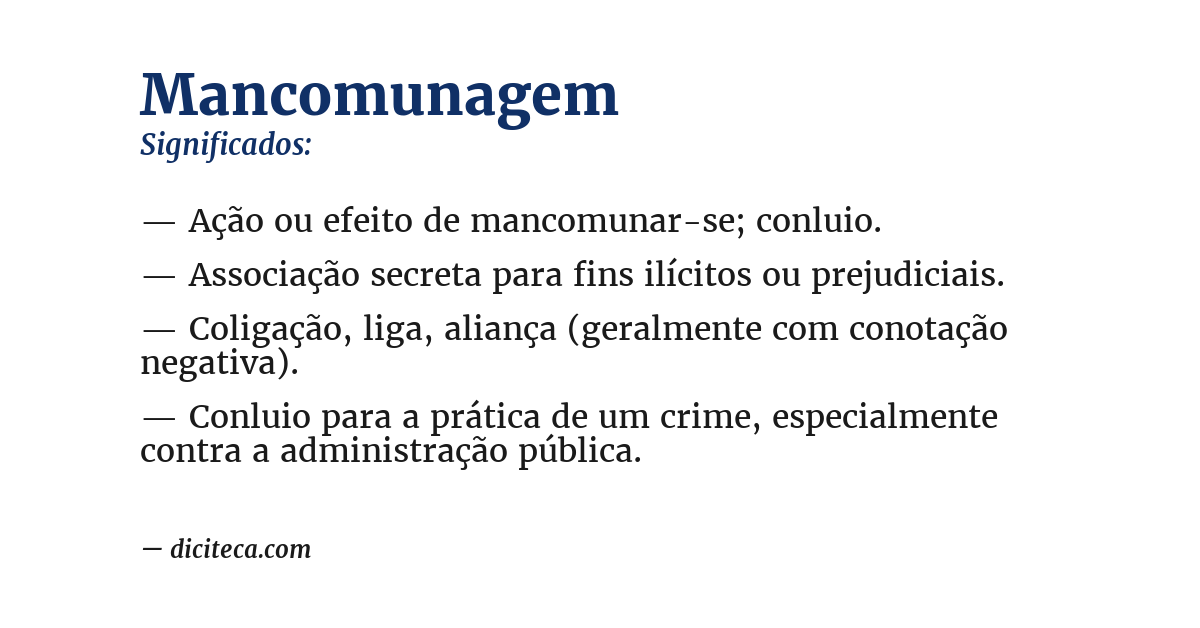 Significado de mancomunagem