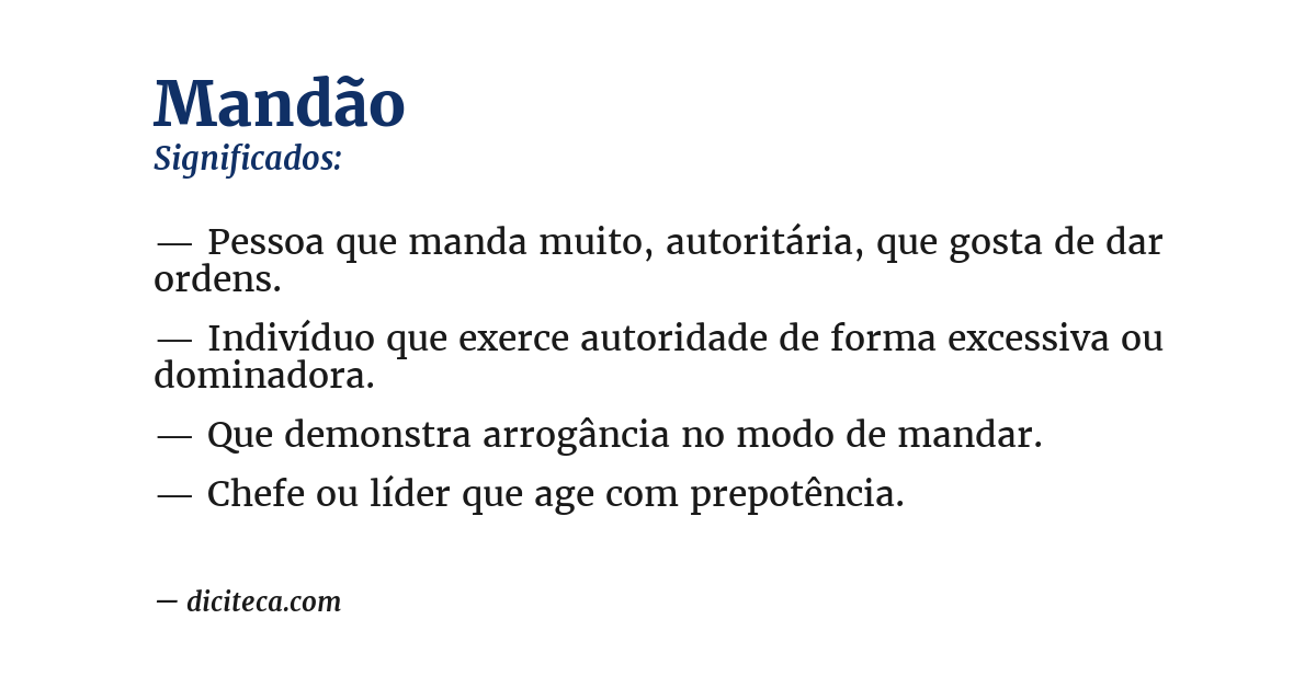 Significado de mandão