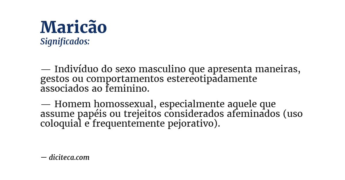 Significado de maricão