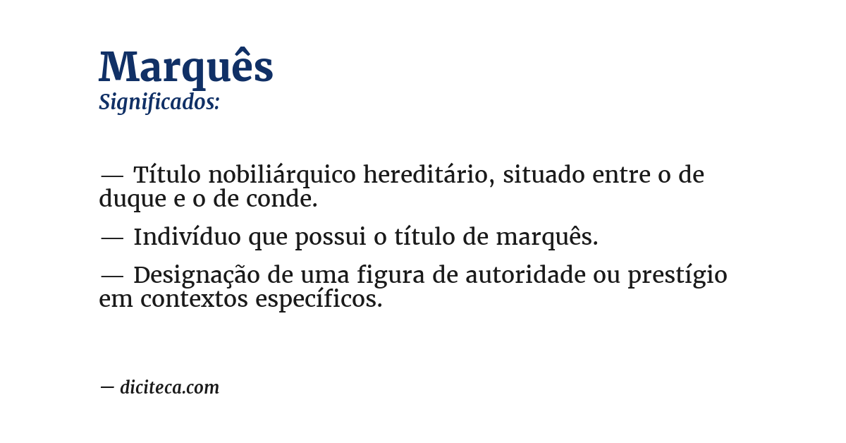 Significado de marquês