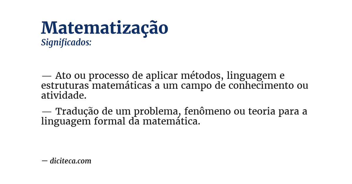 Significado de matematização