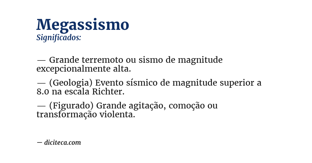 Significado de megassismo