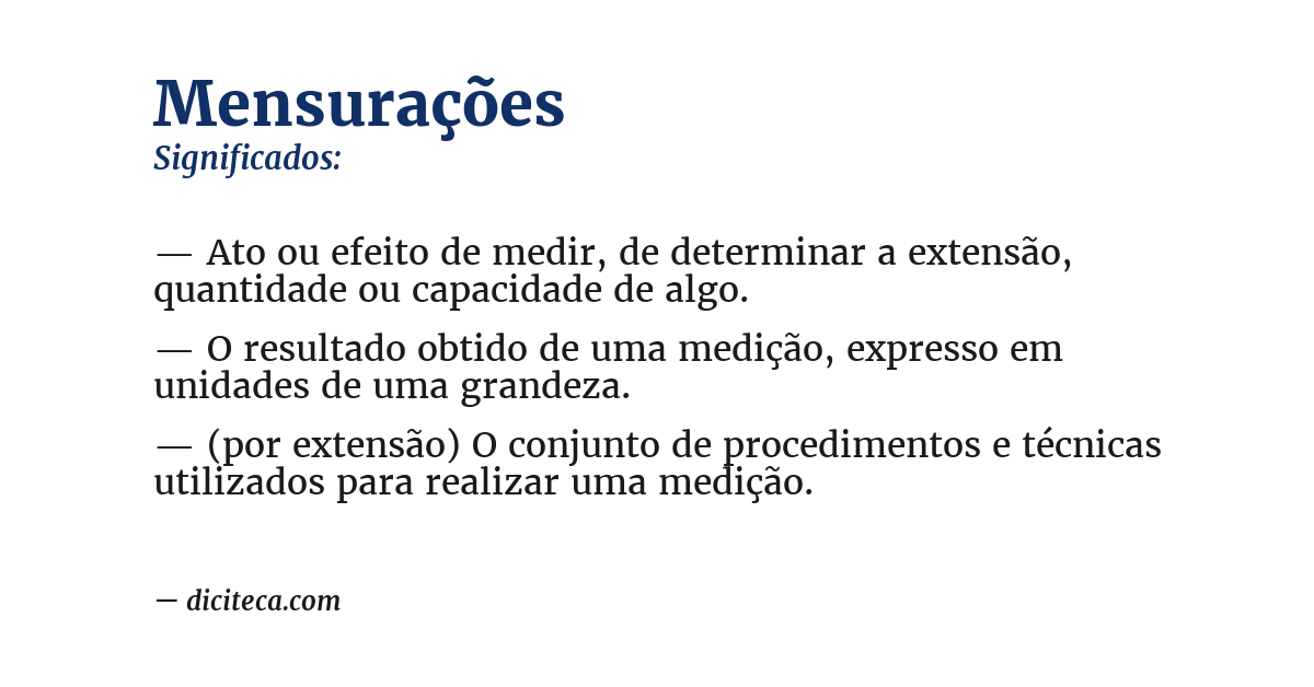 Significado de mensurações