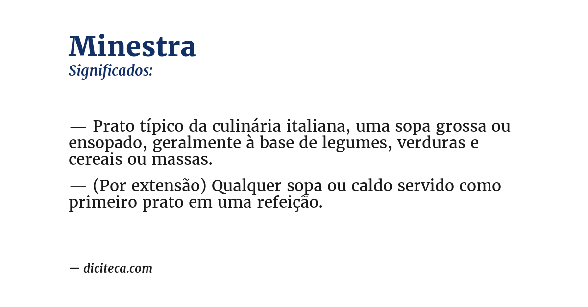 Significado de minestra