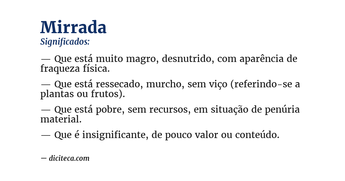 Significado de mirrada