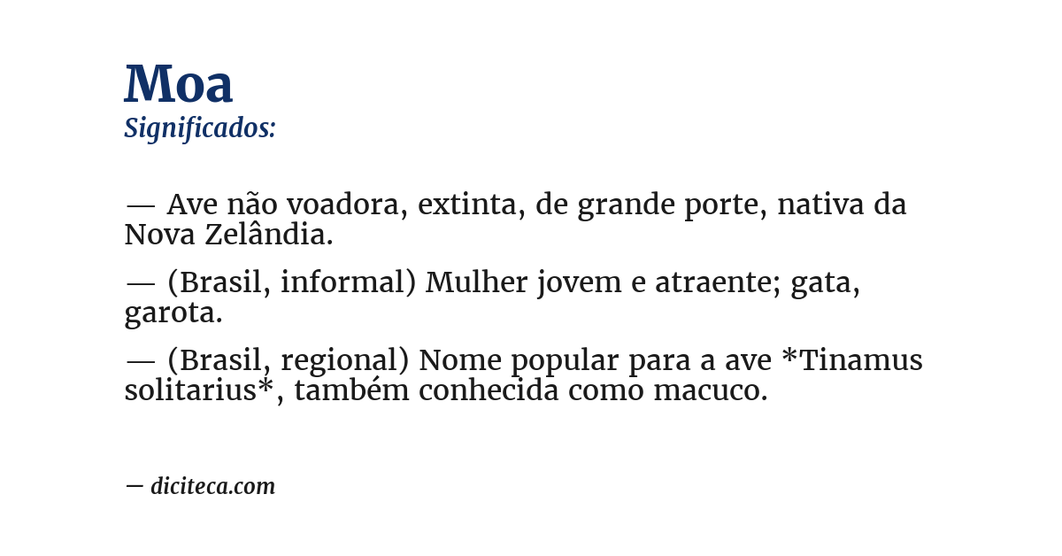 Significado de moa