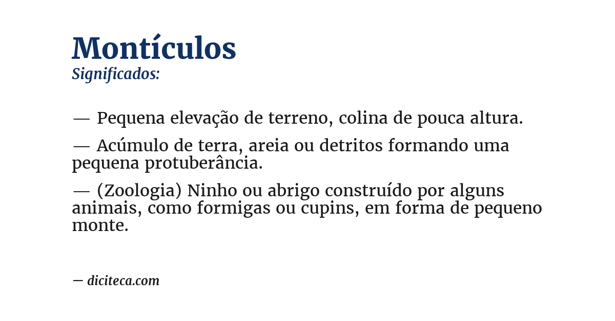 Significado de montículos