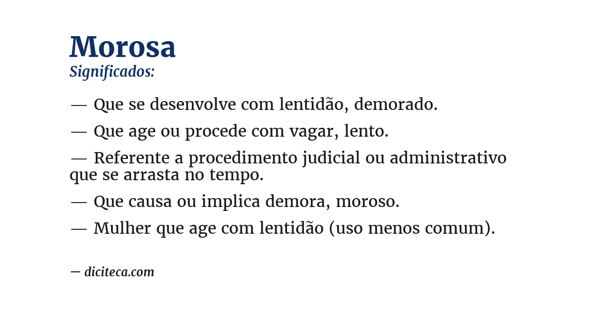 Significado de morosa