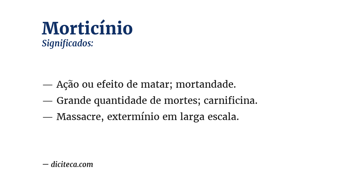 Significado de morticínio