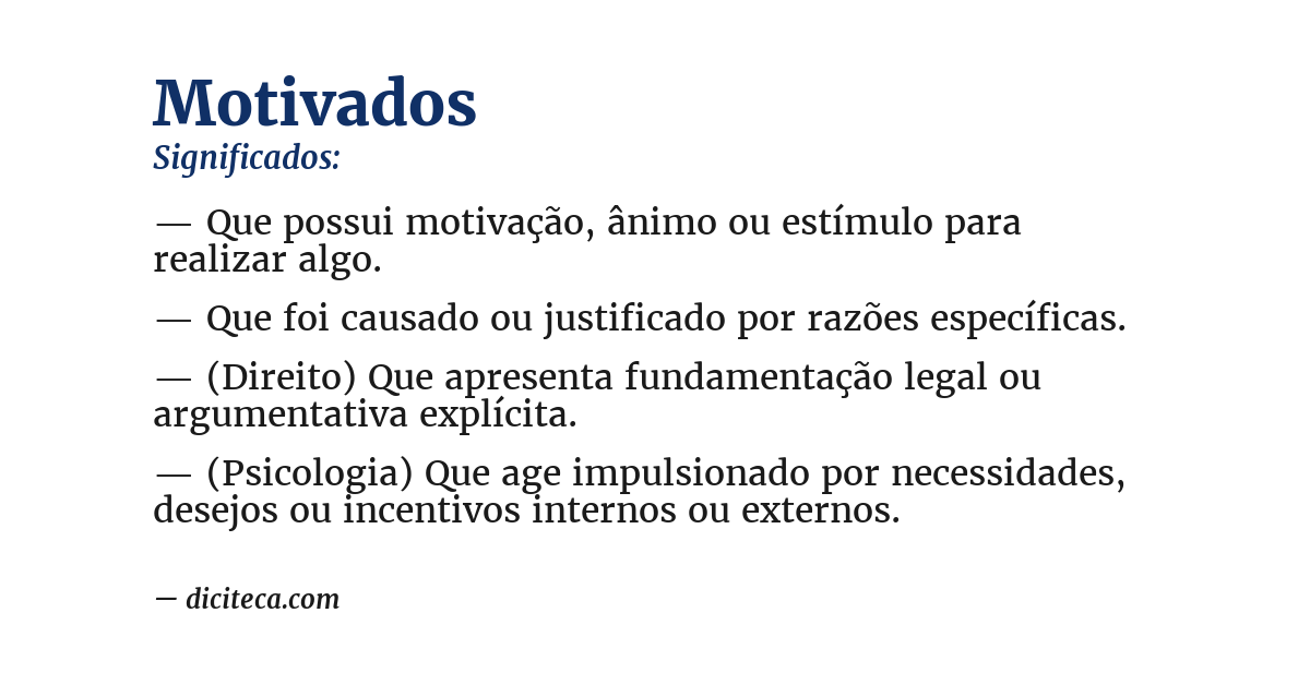 Significado de motivados