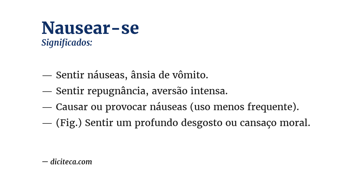 Significado de nausear-se