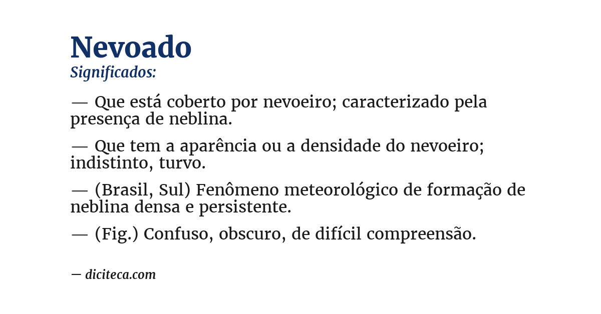 Significado de nevoado