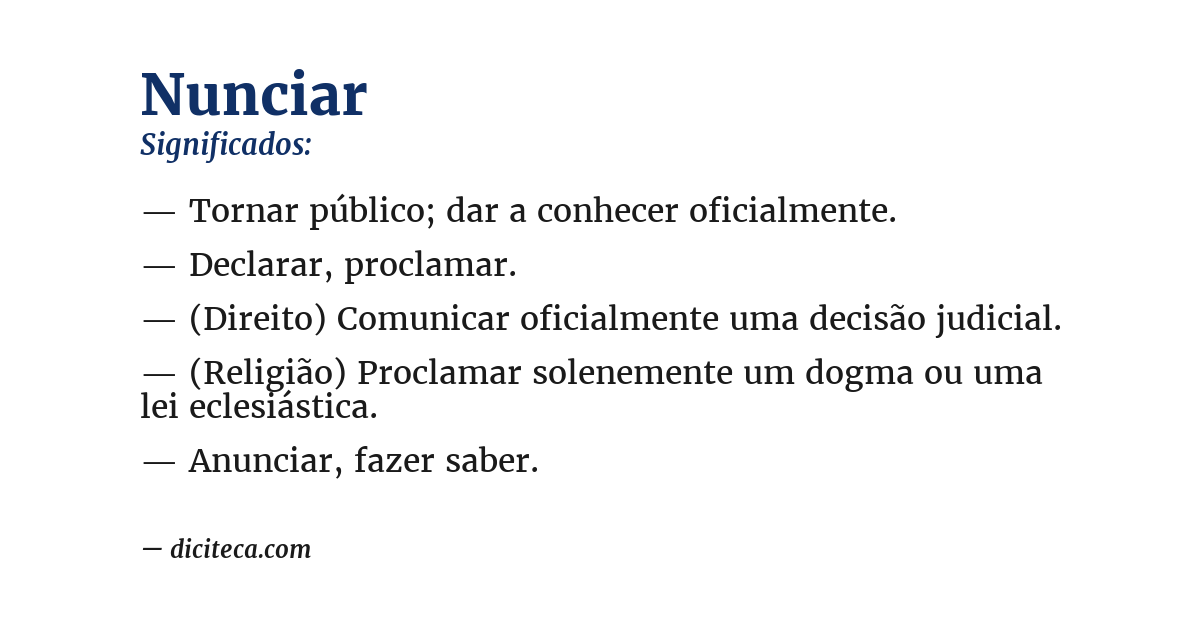 Significado de nunciar