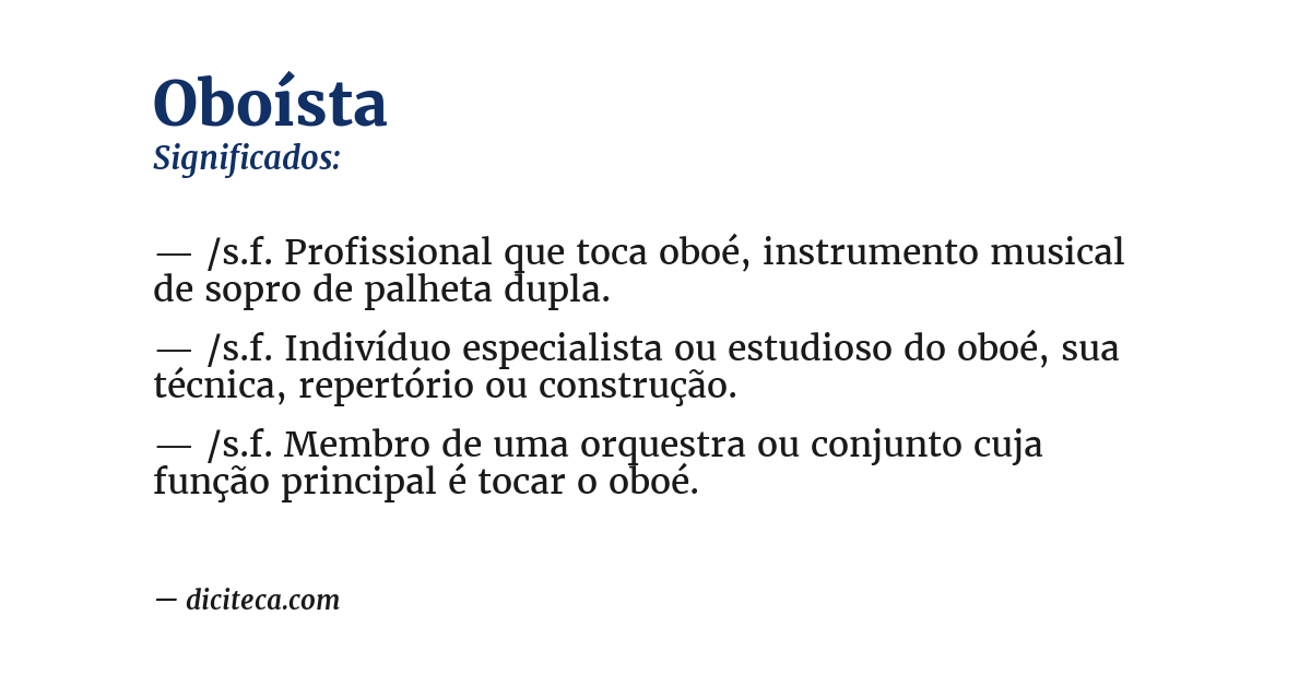 Significado de oboísta
