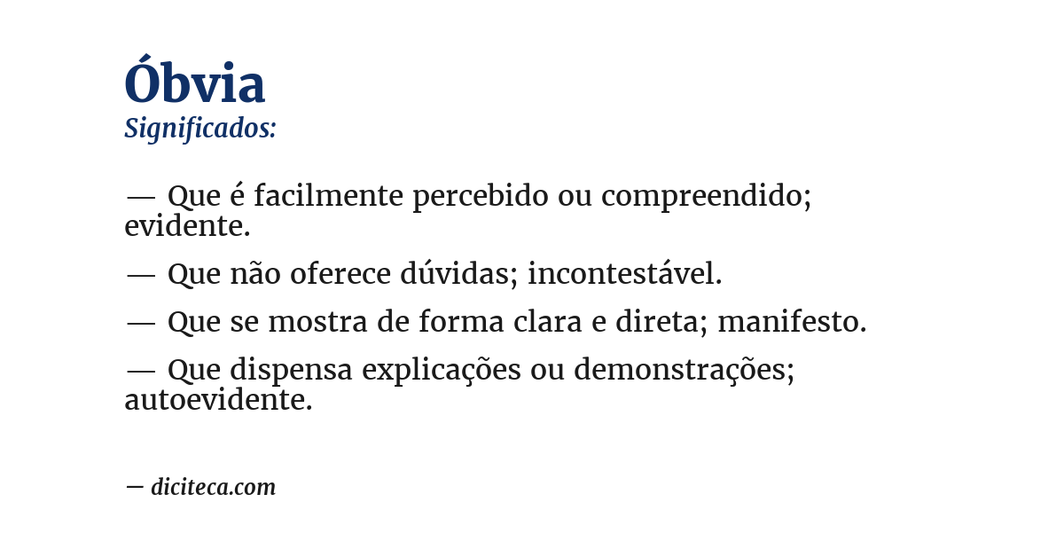 Significado de óbvia