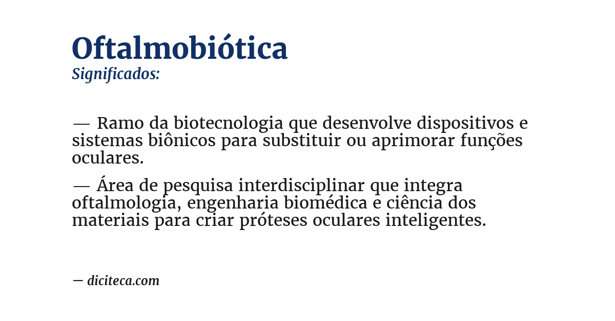 Significado de oftalmobiótica