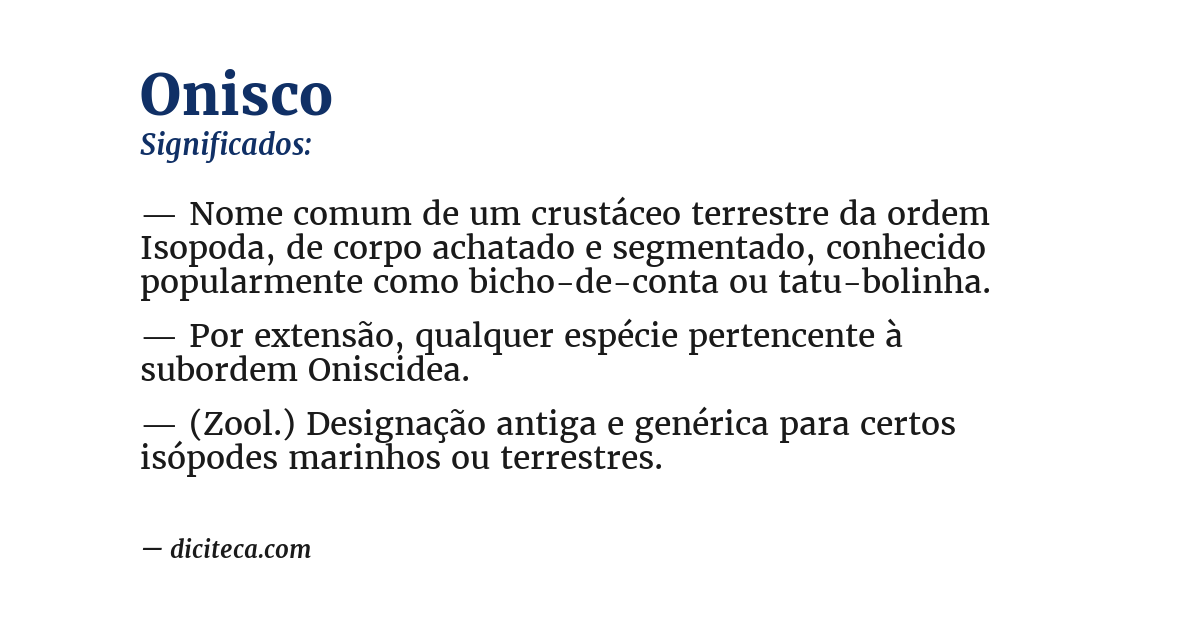 Significado de onisco
