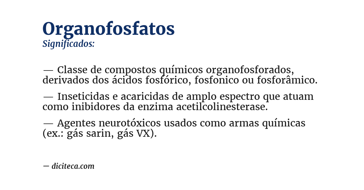 Significado de organofosfatos