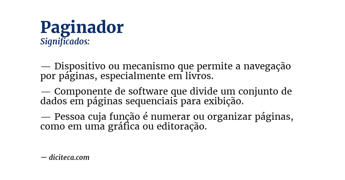 Significado de paginador