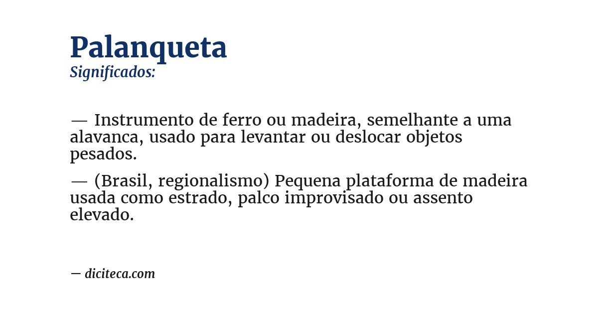 Significado de palanqueta