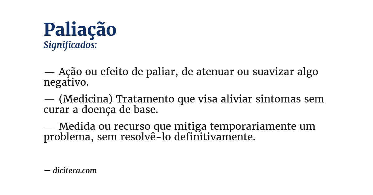 Significado de paliação